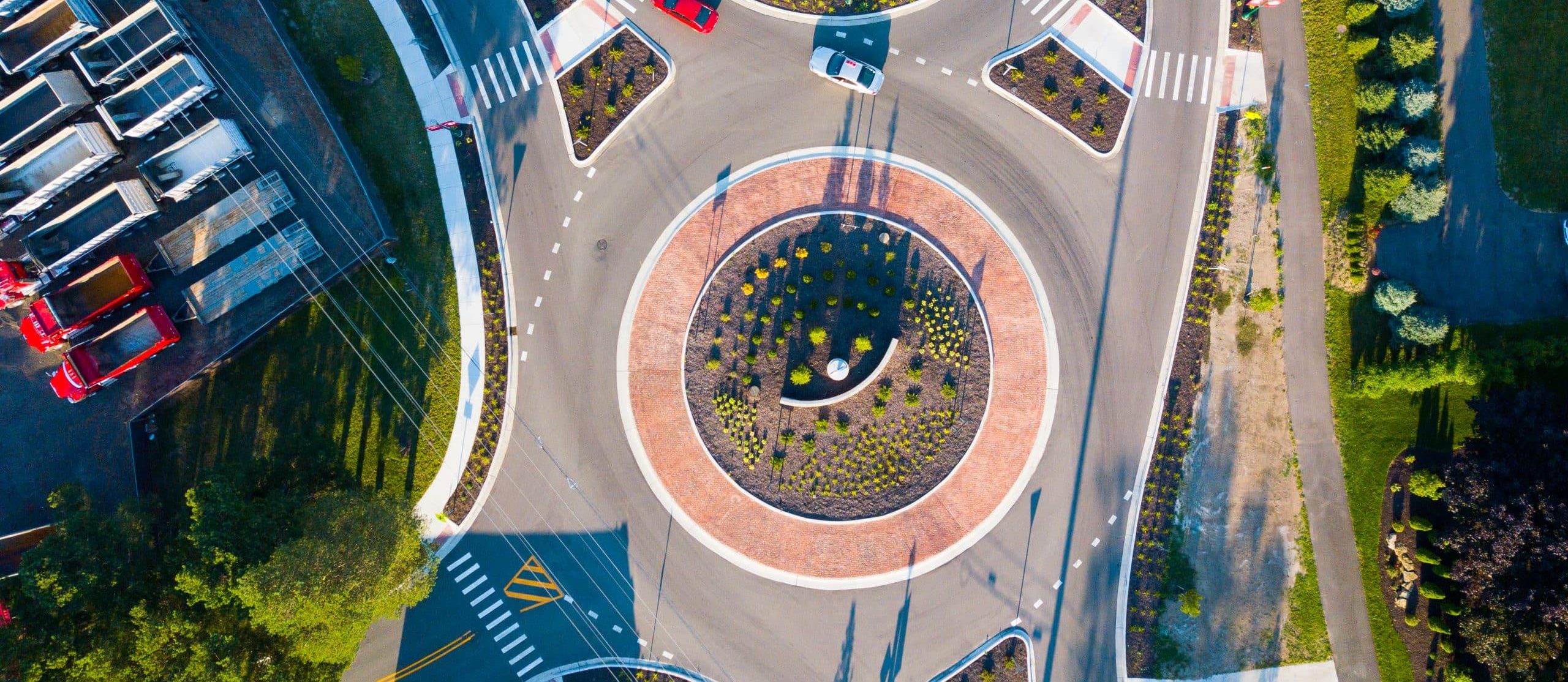 round about arial view